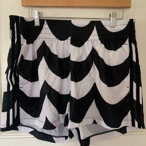Marimekko x Adidas Black and White soccer shorts
